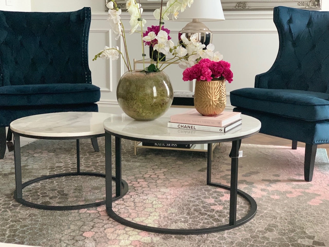 Balmain Marble Coffee Table - nest set of 2