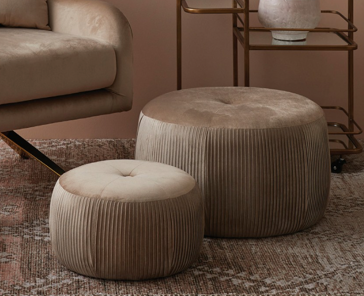 Jimmy Velvet Ottoman set
