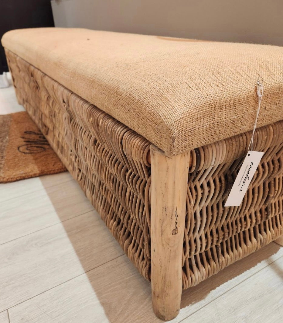 Tahiti Wicker Storage Bench