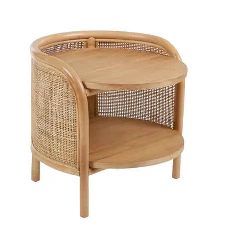 Oblong Rattan Bench Seat / Side table