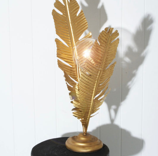 Banana Leaf Gold Lamp