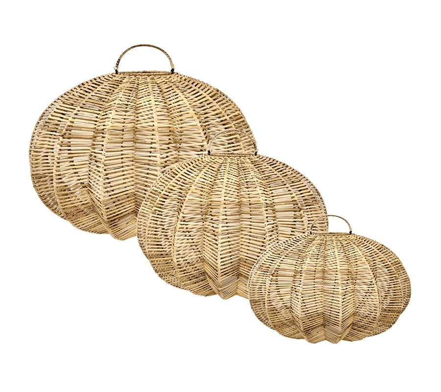 Pumpkin Rattan Pendant Shade