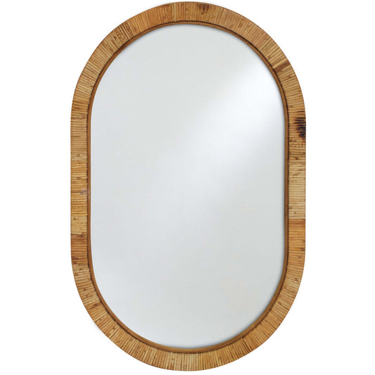 Oblong Rattan Mirror